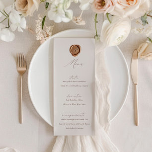 Elegant Modern Ivoor Kalligrafie Bruiloft Menu Kaart