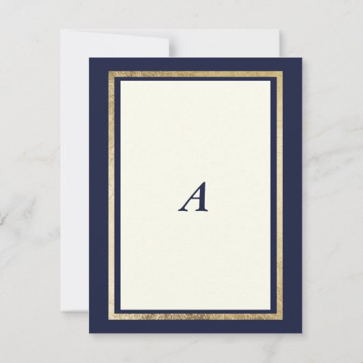 Elegant modern ivoor navy blauw goud Afstuderen Kaart (Achterkant)