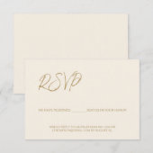 Elegant Modern Ivoor RSVP op Mailing Reserved Seat (Voorkant / Achterkant)