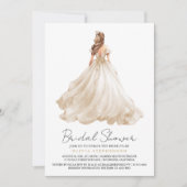 Elegant modern ivoor trouwjurk Vrijgezellenfeest Kaart (Voorkant)
