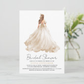 Elegant modern ivoor trouwjurk Vrijgezellenfeest Kaart (Staand voorkant)