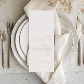 Elegant Modern Ivory & Beige Wedding Menu