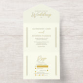 Elegant Modern Ivory Minimalist Wedding All In One Uitnodiging (Binnenkant)