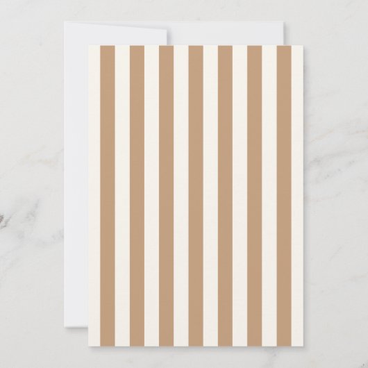 Elegant Modern Ivory Tan Striped Wedding Kaart (Achterkant)