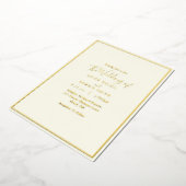 Elegant Modern Ivory Wedding Gold Foil Uitnodiging (Gedraaid)