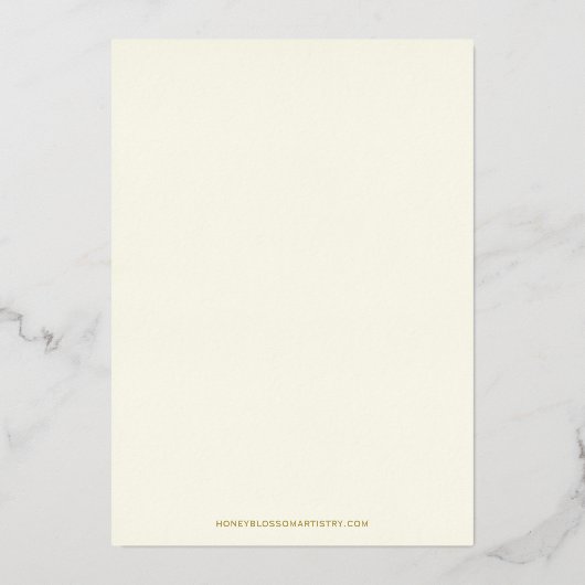 Elegant Modern Ivory Wedding Gold Foil Uitnodiging (Achterkant)