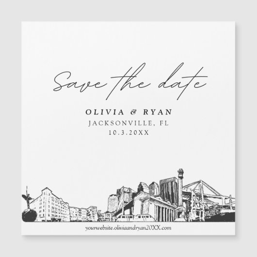 Elegant Modern Jacksonville Save the Date Magnet (Voorkant)