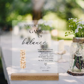 Elegant Modern Jenga Gastenboek Bruiloft Acryl Bord