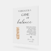 Elegant Modern Jenga Gastenboek Bruiloft Acryl Bord (Hoek)