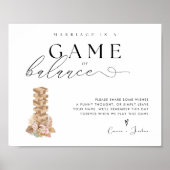 Elegant Modern Jenga Gastenboek Trouwbord Poster (Voorkant)