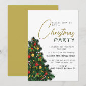 Elegant Modern Joy Christmas Party Kaart (Voorkant / Achterkant)