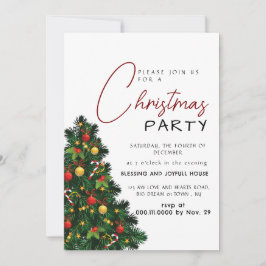Elegant Modern Joy Christmas Party Kaart