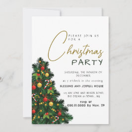 Elegant Modern Joy Christmas Party Kaart