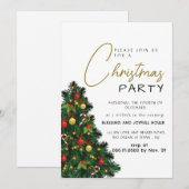 Elegant Modern Joy Christmas Party Kaart (Voorkant / Achterkant)