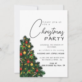 Elegant Modern Joy Christmas Party Kaart