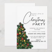 Elegant Modern Joy Christmas Party Kaart (Voorkant / Achterkant)