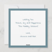 Elegant Modern Joy Ice Blue Star Feestdagenkaart (Achterkant)