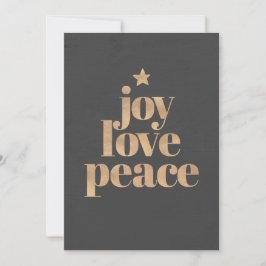 Elegant Modern Joy, Love & Peace Christmas Feestdagenkaart