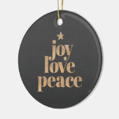Elegant Modern Joy, Love & Peace Christmas Keramisch Ornament (Links)