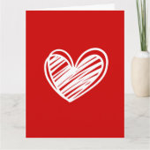 Elegant Modern Jubileum Red Heart Valentijns Kaart (Voorkant)