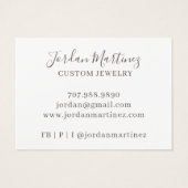 Elegant modern juwelen die beeldmonogram verdienen visitekaartje (Achterkant)