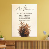 Elegant modern kalligrafie Floral Wedding Welkom Canvas Afdruk (Insitu (Woonkamer))
