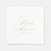 Elegant modern kalligrafie gouden Baby shower Servet (Voorkant)