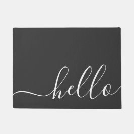 Elegant modern kalligrafie grijs en wit hallo deurmat