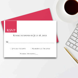 Elegant modern kalligrafie Magenta Classy Wedding RSVP Kaartje