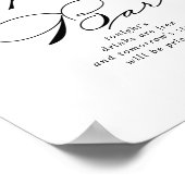 Elegant modern kalligrafie Open Bar Sign Poster (Hoek)