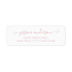 Elegant modern kalligrafie script Blush Dusty Pink Etiket