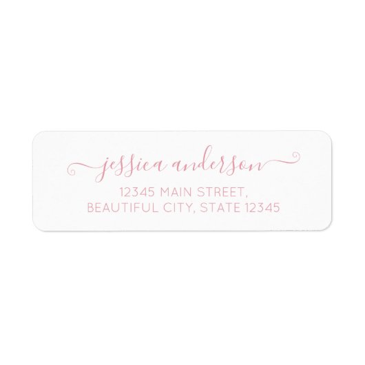 Elegant modern kalligrafie script Blush Dusty Pink Etiket (Voorkant)