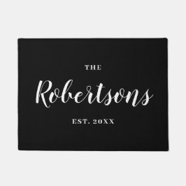 Elegant modern kalligrafie zwart-wit deurmat