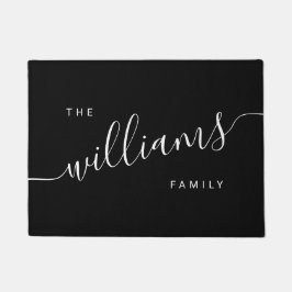 Elegant modern kalligrafie zwart-wit deurmat