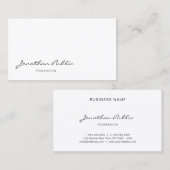 Elegant modern kalligrafiescool Schone plaat Visitekaartje (Voorkant / Achterkant)