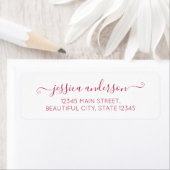 Elegant modern kalligrafiescript Burgundy Red Etiket (Insitu)