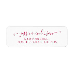 Elegant modern kalligrafiescript Burgundy Red Etiket
