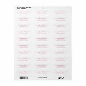 Elegant modern kalligrafiescript Burgundy Red Etiket (Full Sheet)