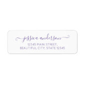 Elegant modern kalligrafiescript Paars Violet Etiket (Voorkant)