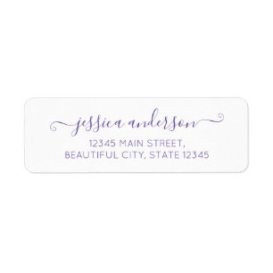 Elegant modern kalligrafiescript Paars Violet Etiket