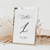 Elegant modern kalligrafietabel 1 Weddenschap Kaart