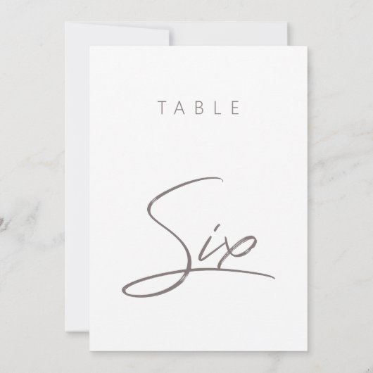 Elegant modern kalligrafietabel nummer (Achterkant)