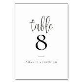 Elegant modern kalligrafietabel nummer kaart (Achterkant)