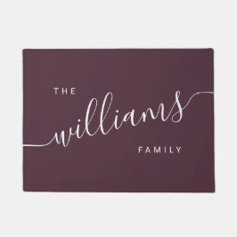 Elegant modern kalligrafisch paars & wit deurmat