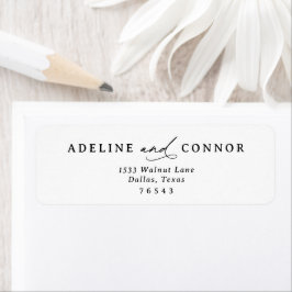 Elegant modern kalligraphy Wedding Return Address Etiket