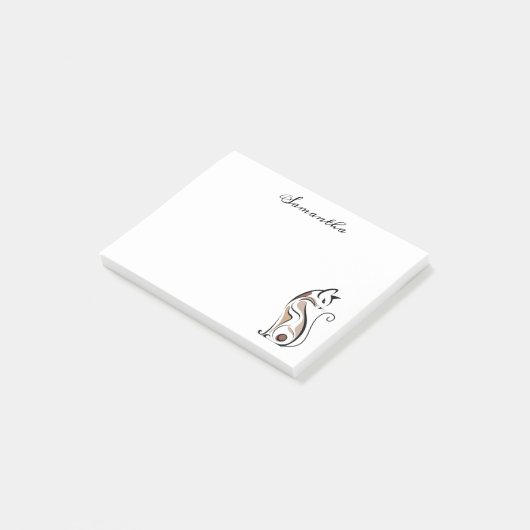 Elegant modern Kat, Cat Mom, gepersonaliseerd Post-it® Notes (Schuin)