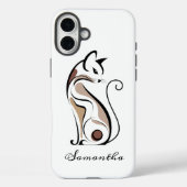 Elegant modern Kat, Cat Mom, Schattige gepersonali Case-Mate iPhone Case (Achterkant)