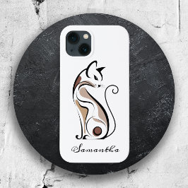 Elegant modern Kat, Cat Mom, Schattige gepersonali Case-Mate iPhone Case