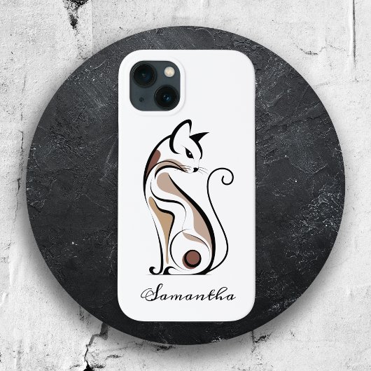 Elegant modern Kat, Cat Mom, Schattige gepersonali Case-Mate iPhone Case