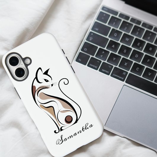 Elegant modern Kat, Cat Mom, Schattige gepersonali Case-Mate iPhone Case